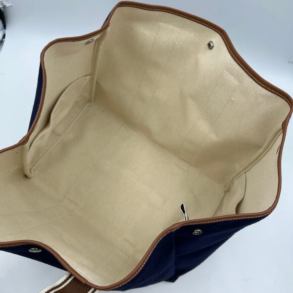 RUE DE VERNEUIL Navy Blue Traversee Large Flannel Cruise Tote - Picture 4 of 9